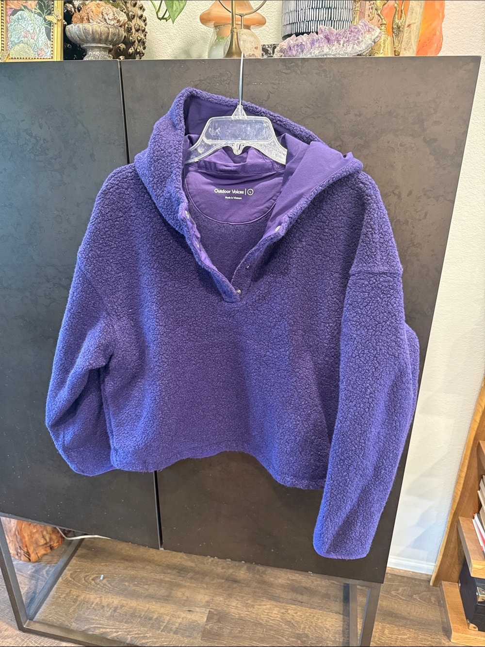 Outdoor Voices Deep Purple Sherpa Pullover Hoodie